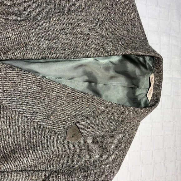 Vintage Stafford Men’s 42L Brown Tweed Sports Coat 100% Virgin Wool Elbow Patch - Picture 11 of 15